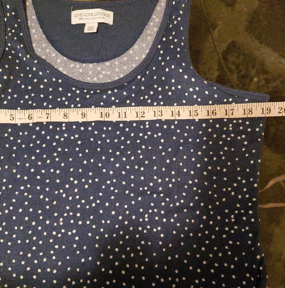 Karen Neuburger Blue Polka Lounge Wear Tank Top Size S - Picture 8 of 8